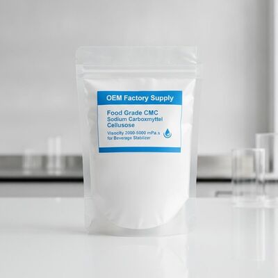গুণমান OEM Factory Supply Food Grade CMC Sodium Carboxymethyl Cellulose Viscosity 2000-5000 mPa.s for Beverage Stabilizer কারখানা